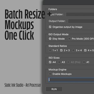 Photoshop Art Resiser-script voor Etsy-verkopers | Bulkformaat afdrukformaten en testmodellen wijzigen | Digitale download