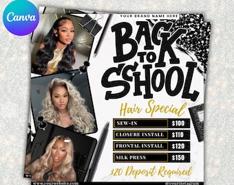 Back to School Raffle Flyer Template, Back To School Flyer, DIY Social Media Contest (Canva Editable Template, Digital Download)