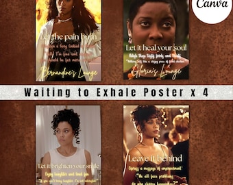 FOUR Waiting to Exhale Poster Board Canva Template – 90s Movie Party Decor I Editable Digital Download