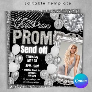 Prom Send Off Flyer, Prom Send Off Invitation Flyer, Prom Special Flyer, Prom Season Flyer, Prom Event Flyer, Canva Editable Template
