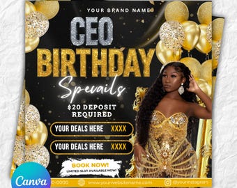 CEO Special Flyer, CEO Birthday flyer Template, Birthday Sale Flyer Editable, CEO Flyer Template, Instant Download Flyer