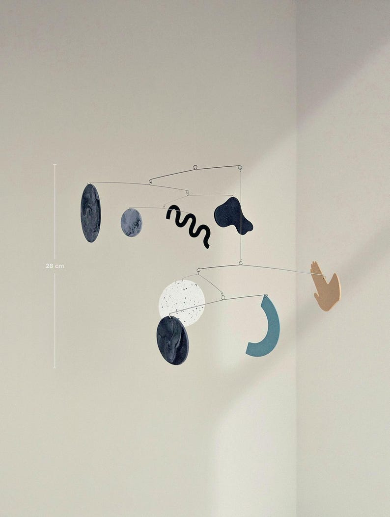 Système solaire suspendu | Attrape-soleil planète minimaliste, décoration Slow Living - Mobile cinétique abstrait image 10