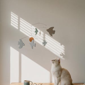 Minimalist Hanging Decor for a children's room - Kinetic mobile - Nursery Wall Hanging, Baby Shower Gift