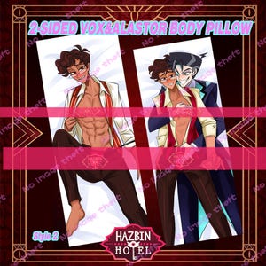Hazbin Hotel Vox & Alastor Dakimakura Cover | Body Pillow Case | Fanmade Anime Pillow Cover style1