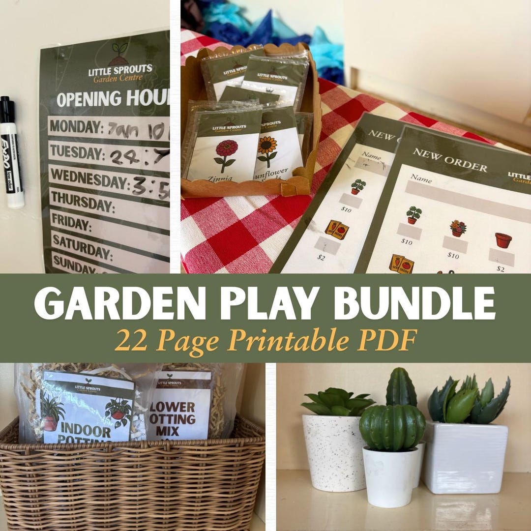 Garden Centre Dramatic Play Bundle: Printable Pretend Play Set (PDF ...