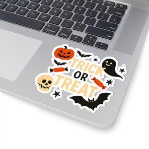 Halloween Kiss-Cut Stickers, Trick or Treat Decor, Spooky Laptop Stickers, Fun Halloween Party Favors, Cute Halloween Gifts
