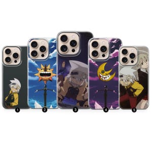 Capa Soul Eater com os personagens Evans e Maka Albarnthe, Capa para iPhone 17 Air 16e Pro Max 15 14 13, Samsung S25 S24 FE, Google Pixel 10