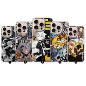 Capa Soul Eater com os personagens Evans e Maka Albarnthe, Capa para iPhone 17 Air 16e Pro Max 15 14 13, Samsung S25 S24 FE, Google Pixel 10