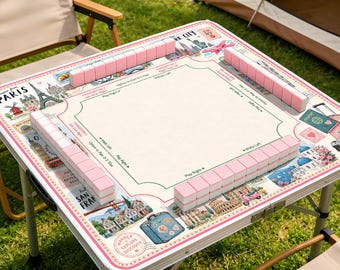 Tappetino da Mahjong da viaggio, copritavolo da Mahjong per Parigi, Londra e New York, tappetino da gioco da viaggio Grandmillennial, regalo per l'ospite