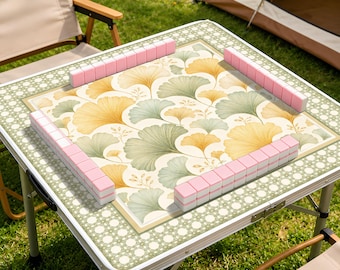 Tappetino da Mahjong con motivo a foglie di Ginkgo autunnali, accessorio personalizzato per tavolo da gioco, protezione antiscivolo per il tavolo.