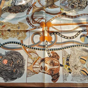 Mulberry Silk Scarf: Dog Print Bandana, Elegant Women's Neckerchief image 3
