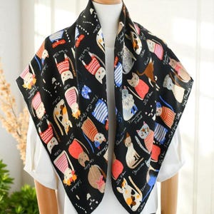 Pure Mulberry Silk Scarf, 100%, Silk Shawl, Square Silk Scarf, Women&#39;s Silk Neck Scarf, Neckerchief, Head Hair Scarf Wrap, Gift for Her