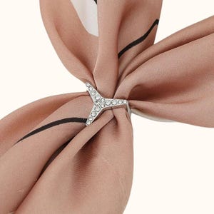 Rhinestone, Scarf Brooch, Crystal Silk Scarf Buckle, Shawl Ring Clip, Elegant Fastener & Cute Knotted Pin Accessory ,Anti-Crack Smooth Edge
