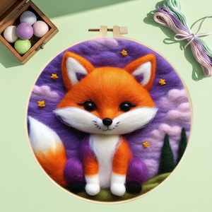 DIY Fox Needle Felting Kit–Beginner Wool Animal Craft Set with Tools, Mat and Instructions |Handmade Fox Sculpture & Gift for Crafters Kids