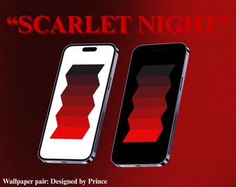 Scarlet Night Phone Wallpaper: Minimalist Black & White 4K (Digital Download)