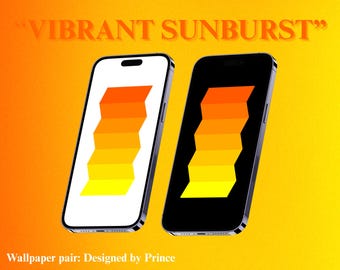 Minimalist Sunburst Phone Wallpaper Set: Black & White 4K (Digital Download)
