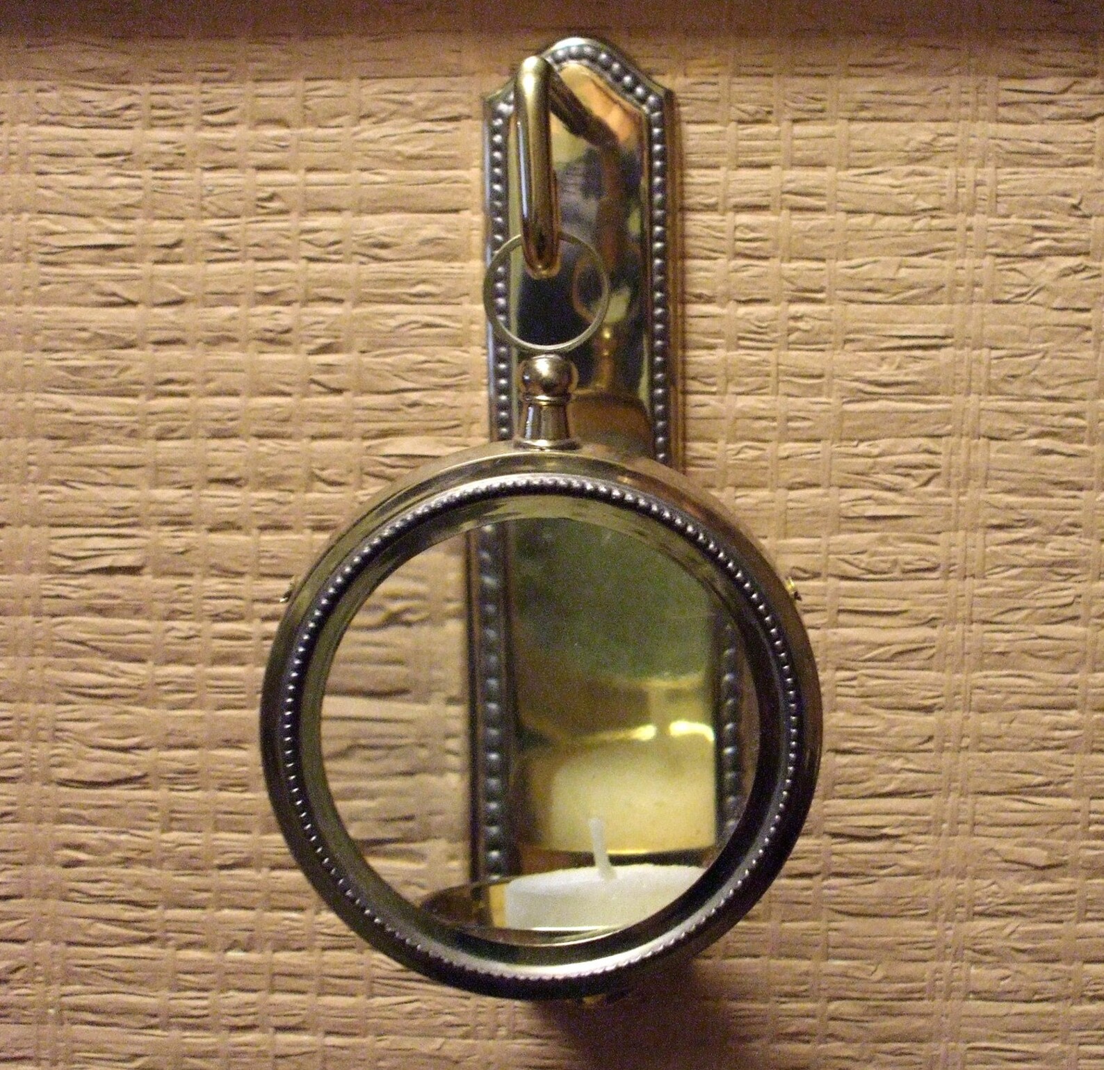 Magnifying Glass Brass Candle Holder Wall Decor Etsy