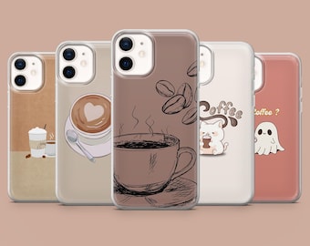 Coffee Phone Case Caffeine Lover Design Cover for iPhone 16,15,14,13,12, Samsung S25Fe,S24,S23,S22,A16,A26,A56, Pixel 9Pro,8A,