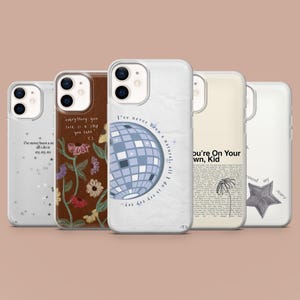 Custodia per telefono Aesthetic Taylor con testo della canzone Swift per iPhone 16, 15, 14, 13, 12, Samsung S25Fe, S24, S23, S22, A16, A26, A56, Pixel 9Pro, 8A,