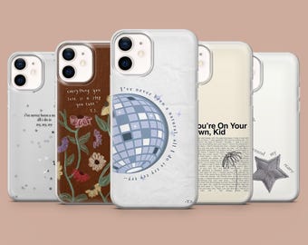 Aesthetic Taylor Phone Case Swift Song Lyrics Cover for iPhone 16,15,14,13,12, Samsung S25Fe,S24,S23,S22,A16,A26,A56, Pixel 9Pro,8A,