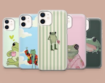 Funny Frog Phone Case Silly Frog Cover for iPhone 16,15,14,13,12, Samsung S25Fe,S24,S23,S22,A16,A26,A56, Pixel 9Pro,8A,