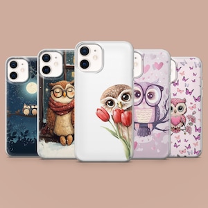 Cute Owl Phone Case Bird Lover Design Cover for iPhone 16,15,14,13,12, Samsung S25Fe,S24,S23,S22,A16,A26,A56, Pixel 9Pro,8A,7