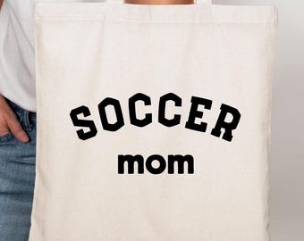 Soccer Mom Tote Bag, Funny Sports Mom Gift, Game Day Bag, Soccer Mama Canvas Tote, Gift for Soccer Mom, Mom Life Tote Bag