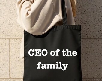 CEO of the Family Design Cotton Canvas Tote Bag: Mother's Day gift, Grandma gift