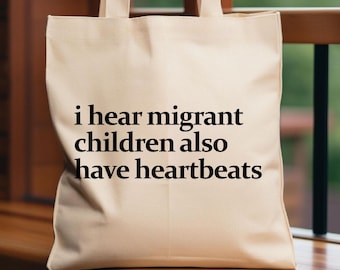 Migrant Children Heartbeats Cotton Canvas Tote Bag