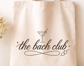 The Bach Club Tote Bag, Junggesellinnenabschied Geschenk, Braut Squad Tasche, Bach Wochenende Tote