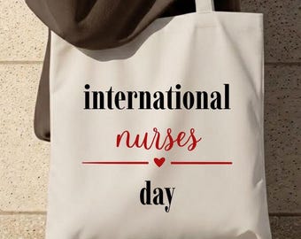 Nurses Day Tote Bag Gift: RN NP Nurse Appreciation Week Present, Nursing Student Graduation Bag, Healthcare Worker Canvas Tote