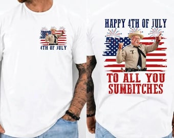 Comfort Colors Glad 4 juli till er alla bitches-tröja, retro Smokey and the Bandit-filmtröja, 70-talsfilm, rolig fyrverkerishow