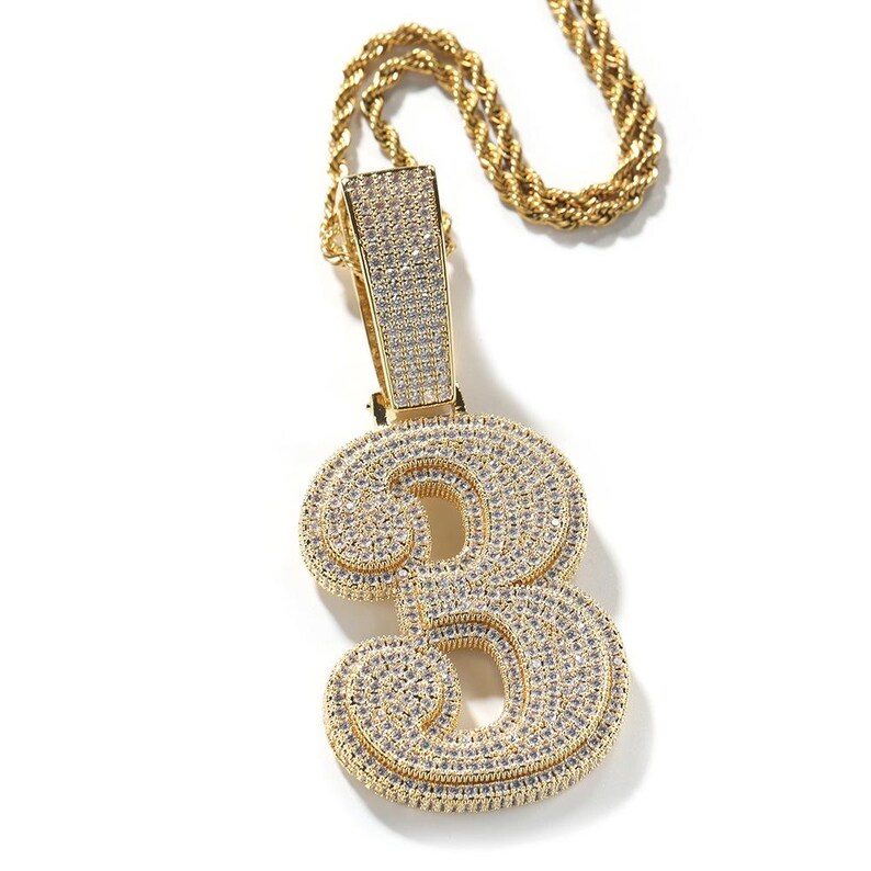 Rapper Pendant Numbers Custom Full Iced Diamond Oversize Numbers Pendant, Iced Out Member's ...