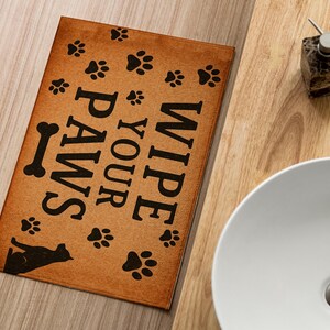 Cute Dog Doormat | Wipe Your Paws Indoor/Outdoor Rug, Pet Lover Gift, Housewarming Decor, Dog Welcome Mat, Funny Home Entryway Decor