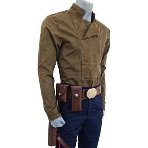 Han Solo Costume Kit – Classic Star Wars Cosplay Outfit for Men | Smuggler Shirt, Pants & Leather Belt | Halloween Comic Con Costume