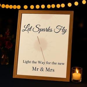Sparkler Send Off Wedding Sign | Printable Sparkler Exit Sign | Rustic Wedding Reception Decor | Digital Download