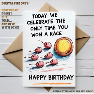 Funny Birthday Card | Digital Download | Printable Birthday Card for Her or him | Hilarious Rude Card for Friends   | Funny birthday card