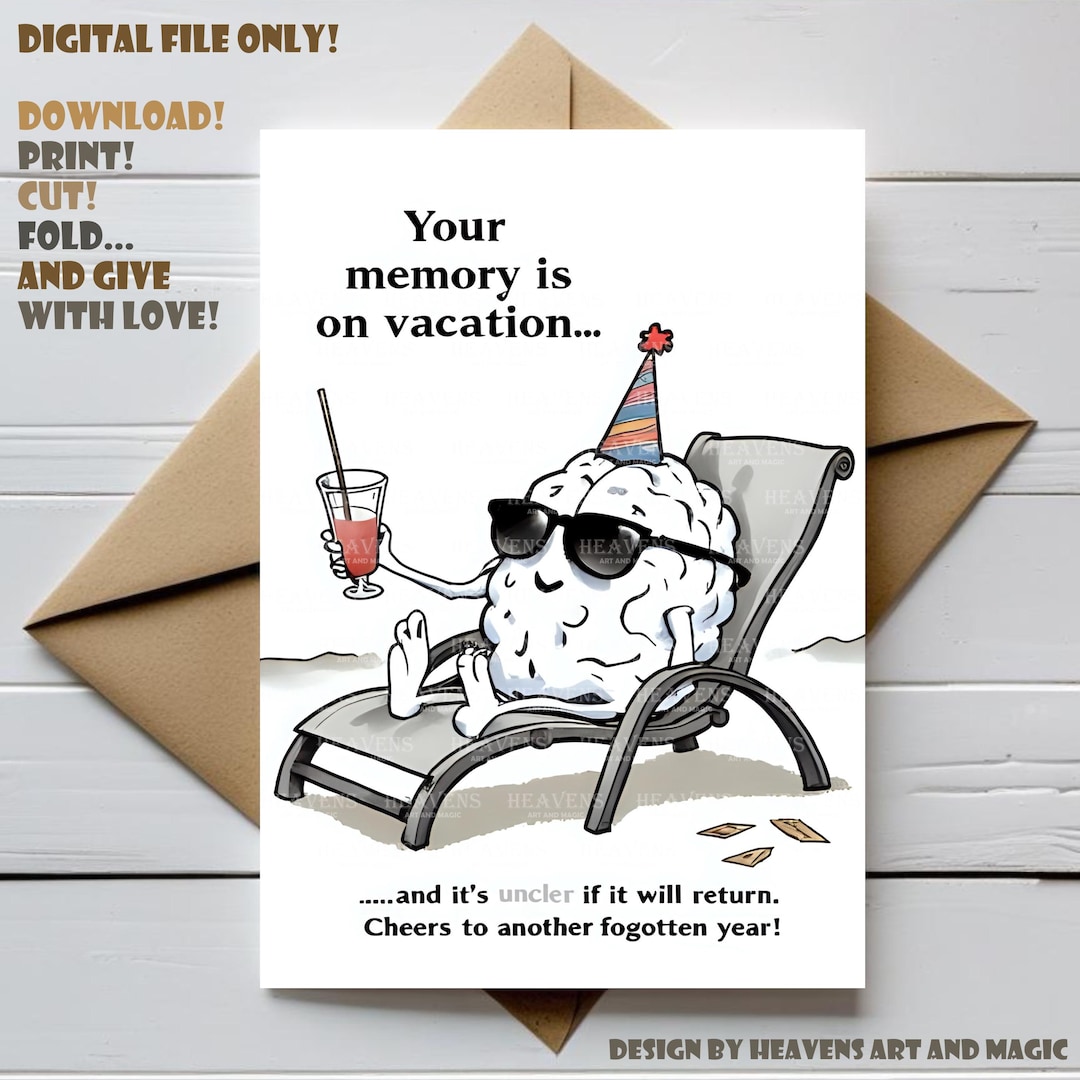 Funny Birthday Card for Friend, Printable Card for Old Friend ...