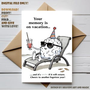 Funny Birthday Card for friend,  Printable Card for old friend , Humorous Birthday card Perfect for friends, coworkers, or loved ones