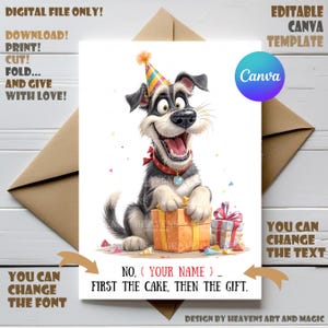 Schnauzer lover Birthday Card | Digital Birthday Card  | Cute Editable Template | Edit Name | Personalised Birthday Card | Editable in Canva