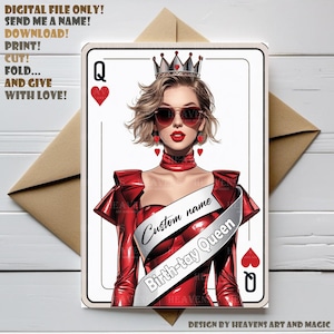 Personalized Swiftie Birthday Queen Card | Custom Name | Taylor Birthday Digital card | Card for Woman | friend, sister, teen Taylor fans