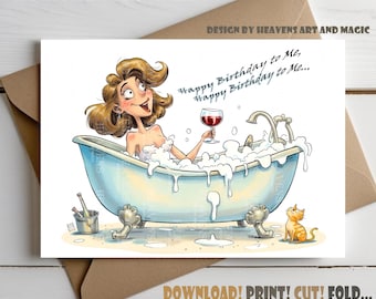 Funny birthday Card | Birthday Card for Her | Self Love Card | wine lover card Fynny Card for woman, friend, girlfriend | digital card