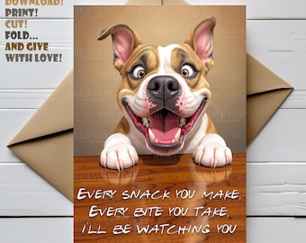Salutations drôles de chien de Pitbull | Poème de chien mignon | Carte d'anniversaire numérique | Amoureux des chiens | Maman chien | Papa chien | Anniversaire de chiot | Carte de chien |