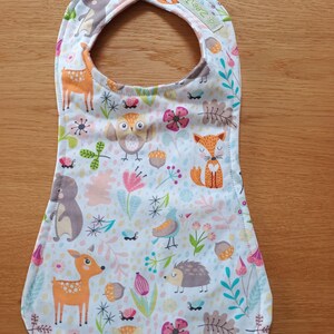 Baby bib sloppy bib baby bib personalized owls animals forest dots gift