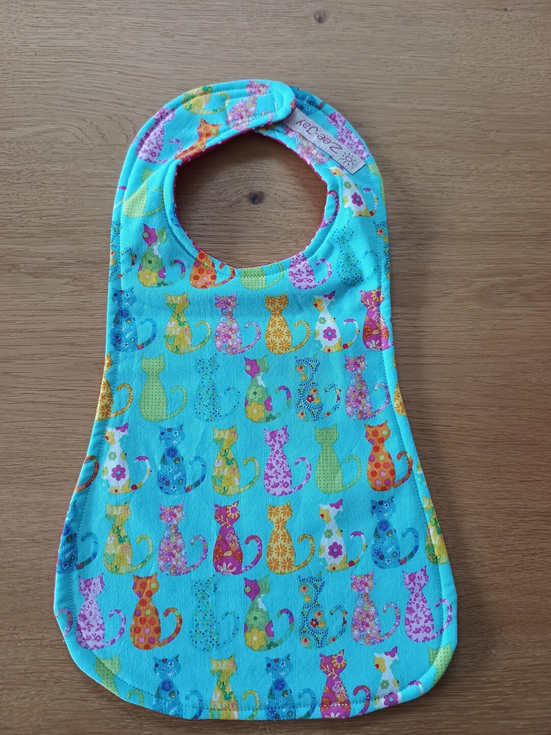 Bib Pattern Cat Personalized Baby Bib With Name, Animal Design, Cats, Polka Dots, Gift ...