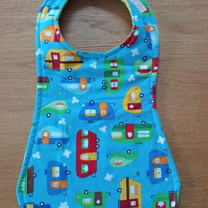 Baby bib personalized sloppy bib baby bib vehicles caravan cars dots gift