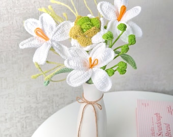 Bouquet di tulipani all'uncinetto: fiori fatti a mano per sempre, decorazioni colorate per la casa