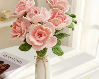 Handmade häkeln Rosenstrauß - Jubiläum Geburtstag, für immer Blumen