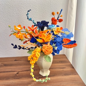 Handmade Crochet Flower Bouquet - Thinking of You Care Package, Get Well Soon Gift