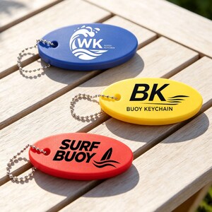 Custom Floating Keychain - Personalized Name Logo, Waterproof Lightweight Key Float for Boating Fishing, Father's Day Gift for Captain & Men